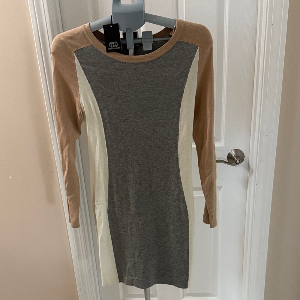Tart Collections Tricolor Panel Long Sleeve Dress